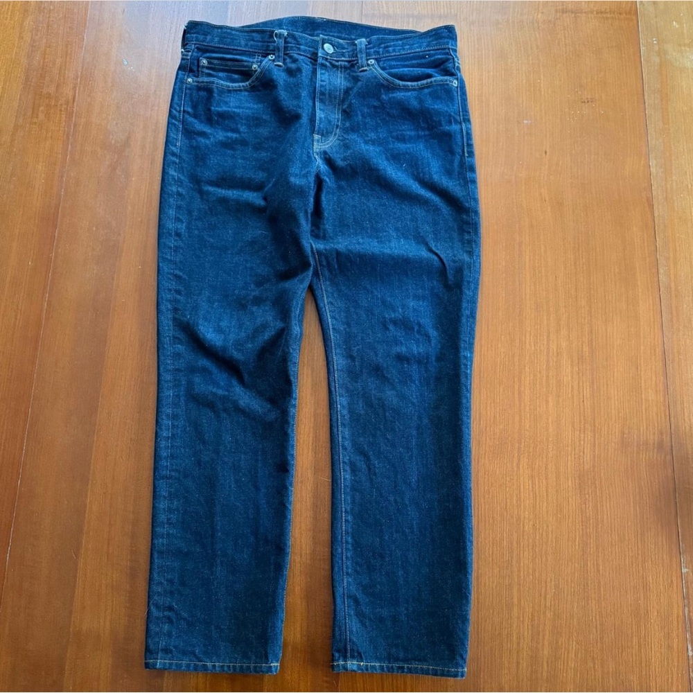 J. Crew Dark Indigo Blue Straight Denim Jeans low rise Japanese